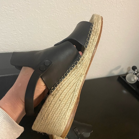RAG & BONE Black Sayre II Espadrille Wedge Sandals Size 40 - Picture 4 of 7